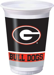 Creative Converting NCAA 20 oz Plastic Cups, University of Georgia, 8 ct