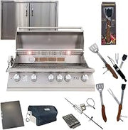 40-Inch Liquid Propane Grill with Made in USA BOB 30" Double Door Exclusive Best of Backyard Gourmet Package by Lion Premium Grills – Stainless Steel, Assorted, Model L90000
