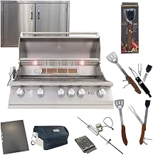 40-Inch Liquid Propane Grill with Made in USA BOB 30" Double Door Exclusive Best of Backyard Gourmet Package by Lion Premium Grills – Stainless Steel, Assorted, Model L90000