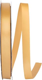 Reliant Ribbon Single Face Sfs Satin Ribbon, 5/8 Inch X 100 Yards, Old Gold