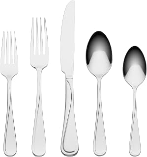 Oneida Soar 65-Piece 18/0 Silverware Set for 12, Flatware | mirror finish, dishwasher safe | includes serving spoons and utensil set | cutlery set, wedding silverware