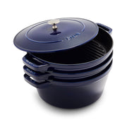 Cast Iron 4-pc Stackable Set - Grenadine by STAUB – 4-pc, 5.25 quarts, Cast Iron, Grenadine, Model 14552687