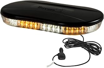 Buyers Products 8891082 10" Class 1 Low Profile LED Mini Light Bar, Amber/Clear, 40 LEDs, 20 Flash Patterns, SAE J845, IP67 Waterproof, Magnetic/Permanent Mount, 15 ft Cord, 12–24VDC
