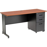 60" W x 24" D x 30" H Office Pedestal Desk with 3 Drawers by Global Industrial – 60"W x 24"D x 30"H, steel, Maple, Model 670073CH