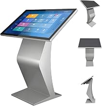 Outdoor/Indoor Self Service Kiosk, 21.5"/32" Weatherproof Touch Screen Digital Signage, 1080P HD IPS Display, Floor Standing Interactive Display, Silver Finish