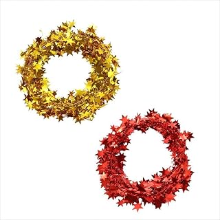 24.6 Ft Star Tinsel Garlands with Wire Christmas Tree Decor Party Decoration Festive Ornament Photo Props