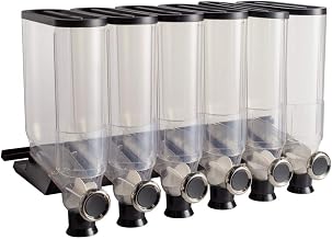 Rosseto (6) 13.3 Liter Canister Snack/Cereal Dispensers compatible Shelf Mount Kit and Strip