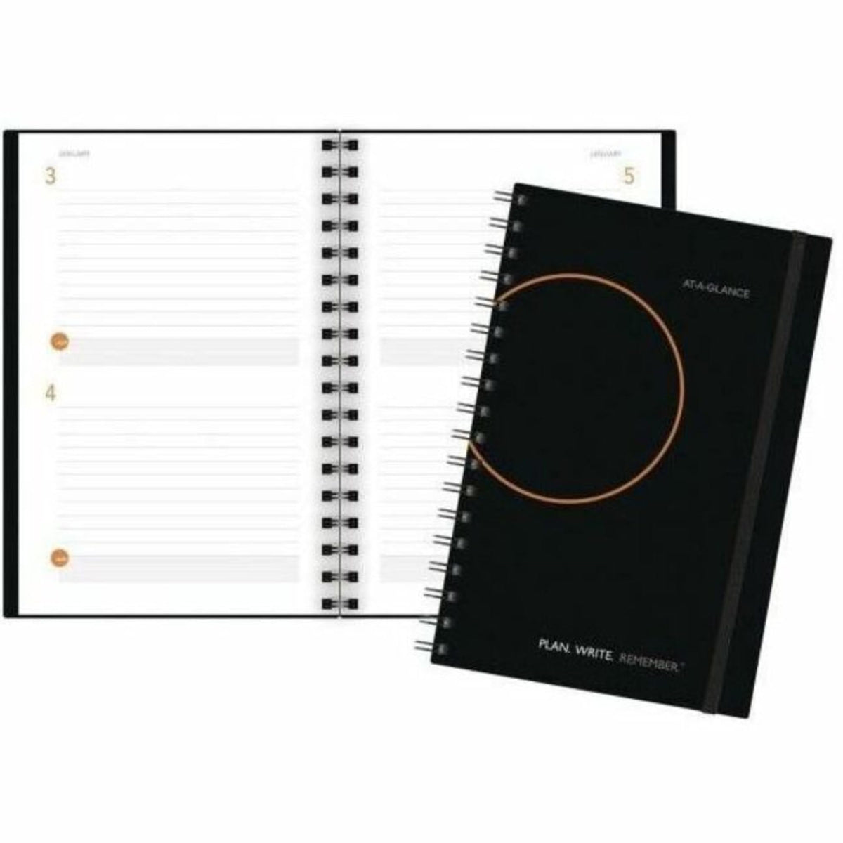 ®Two Days Per Page Planning Notebook 80-6203 9x by AT-A-GLANCE – True, Faux Leather, Gray, Model 80-6203-00