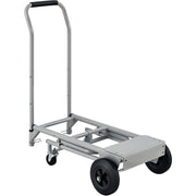 Steel Multi-Function 5-in-1 Convertible Hand Truck by Global Industrial – 35"L x 21"W x 7"H, Alloy Steel, Gray, Model 241415