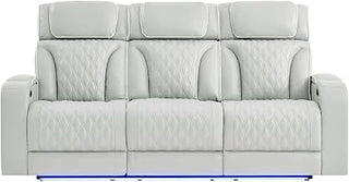Global Furniture USA U8611 Blanche Silver PWR REC Sofa with PHR and LED