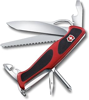 Victorinox Ranger 78 M Grip Swiss Army Knife, 12 Functions, Red/Black