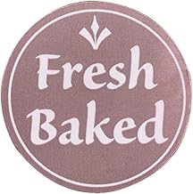 HUBERT Fresh Baked Label White Imprint "Fresh Baked" - 1 1/2"Dia, 500 per Roll