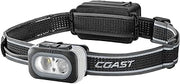 Coast RL20R 1000 Lumen Tri-Color LED Rerchargeable Headlamp with Flood and Spot Beams, Variable Light Control, Fixed Focus, Ultra-Strap, Red/Green Modes