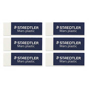 Mars Plastic Eraser (6-Pack) by STAEDTLER – Plastic, Black, Model 52650BK