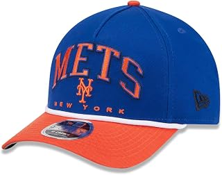 New Era NY New York Mets 9FORTY M-Crown A-Frame Blue Arch Snapback Cap, Adjustable Hat