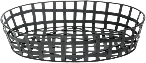 HUBERT Metal Tobacco Basket Oval Black - 19 1/2" L x 15" W x 4" H