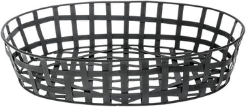 HUBERT Metal Tobacco Basket Oval Black - 19 1/2" L x 15" W x 4" H