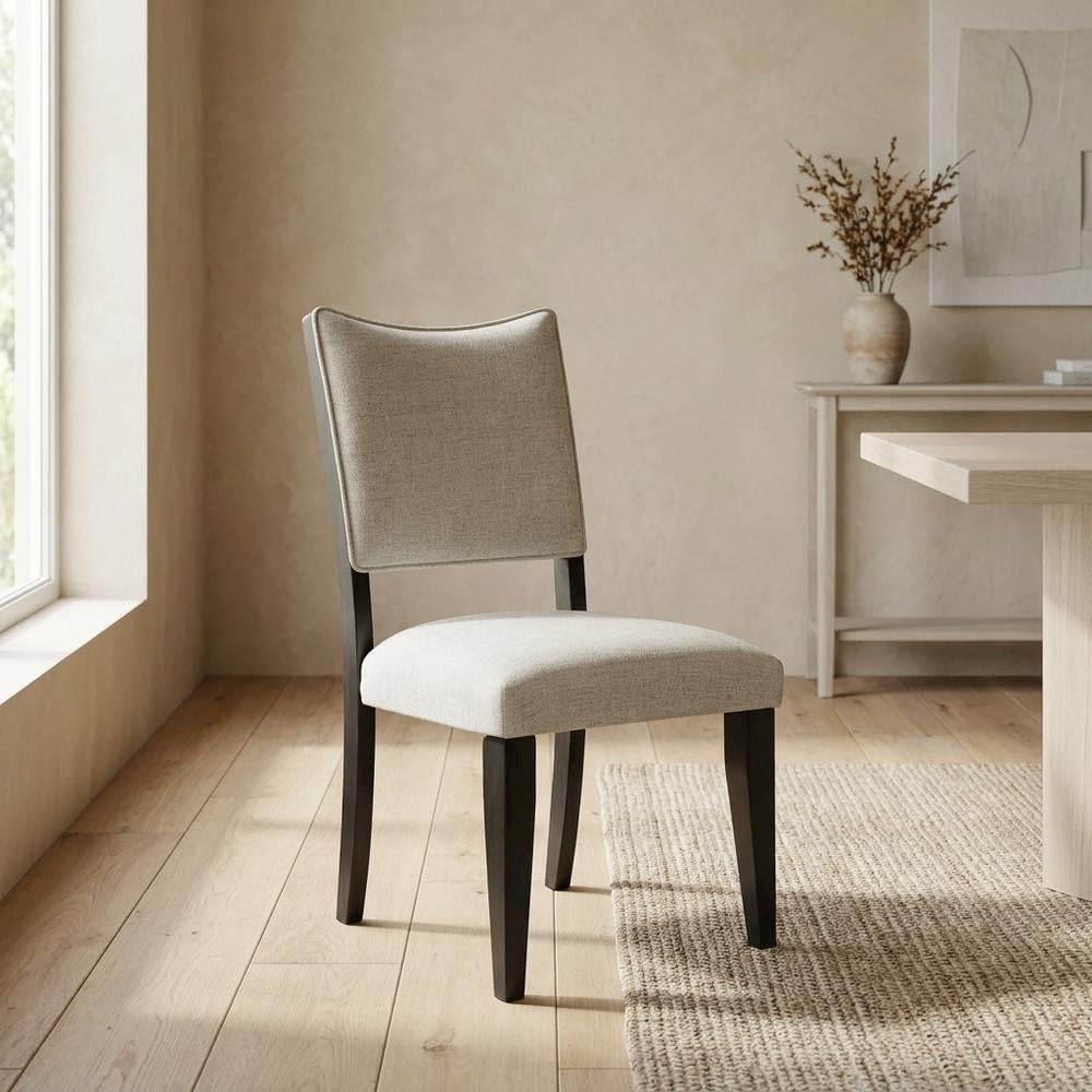 Polyester-Upholstered Side Chair with Rubberwood Legs by Starlight Canyon Home – Engineered Wood, Grey