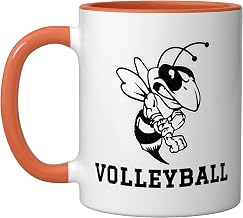 Bloomfield High School Cardinals Volleyball Ceramic Mug, Orange/White, 11oz