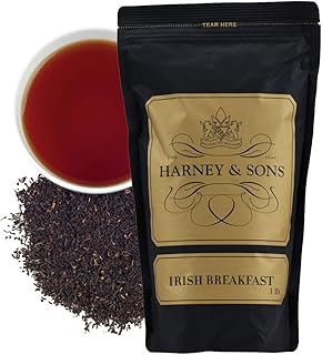 Harney & Sons Irish Breakfast Loose Leaf Black Tea, 16 oz | 100% Assam loose leaf black tea with a bold, malty flavor. Contains caffeine.