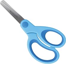 Westcott Softgrip Children's Scissors Blue Right-Handed | Ergonomic Handle for preschoolers | 13 cm (5") Ideal for Children's Hands | Rounded tip | E-21581 00