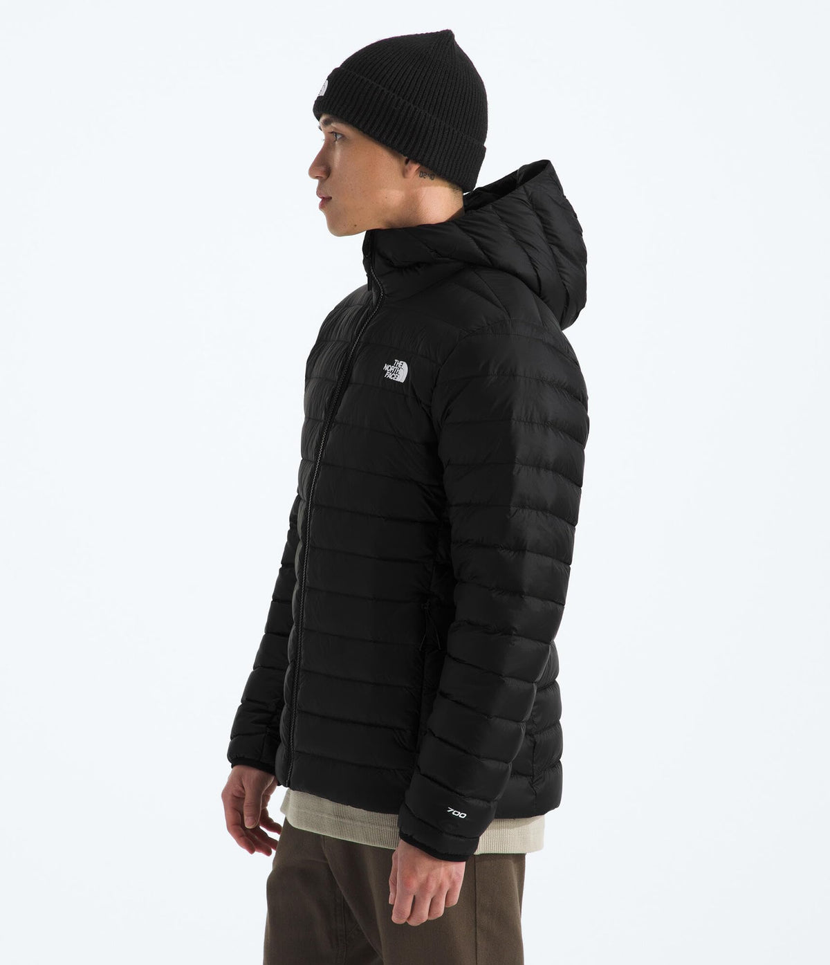Men's Classic Down Hooded Jacket by The North Face – Recycled Nylon, Tnf Black, Model NF0A8D1T