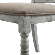 Upholstered Wood Dining Chairs Set of 2 with Turned Legs by Furnifact – Wood, Beige, Pack of 2