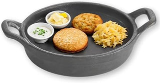 TableCraft Cast Iron Round Mini Server, 4.5 inches, Black