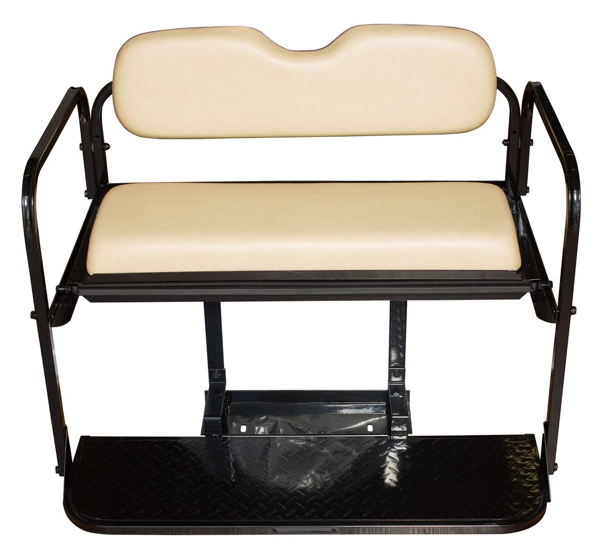 Club Car Precedent/Onward/Tempo Golf Cart Flip Folding Rear Seat Kit | Compatible with 2004-Up Models (Buff) by Performance Plus Carts – Vinyl, Buff, Model Does Not Apply