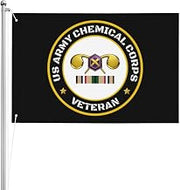 Double-Sided 3ply 2x3FT US Chemical Corps Operations Desert Storm Combat Veteran Flag Heavy-Duty Polyester Indoor Outdoor Use44