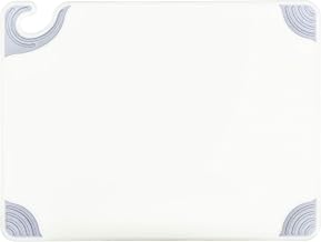 San Jamar Saf-T-Grip Cutting Board With Molded-In Ruler, Plastic Chopping Board for Kitchen, 15" x 20" x 0.5", 6 Count, White
