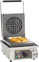 Equipex GES75 Single Cast Iron Plate Classic Belgian Waffle Maker with Grids, Stainless Steel, 208/240v, NSF