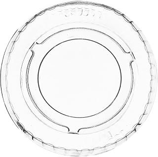 Vegware VWPL1 Compostable Clear Plastic 1oz Container Lids, Case of 5000, Small Portion Condiment Sauce Containers, Renewable Plant-Based PLA Plastic, Disposable