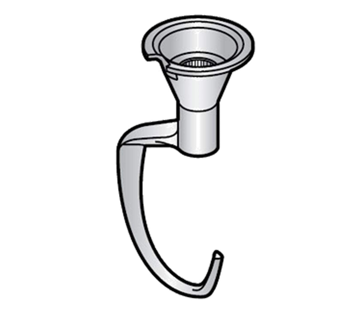 40-Quart Adaptable Dough Hook for Commercial Mixers by ALFA – Stainless steel, Silver, Model 40DA