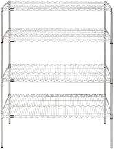 HUBERT Shelving Unit with 4 Shelves Silver Wire - 48" L x 24" W x 63" H