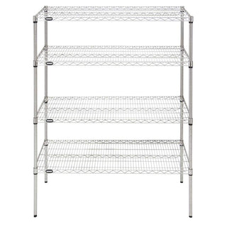 Shelving Unit with 4 Shelves Silver Wire - 48" L x 24" W x 63" H by HUBERT – Alloy Steel, Silver, Model K2448-3TA