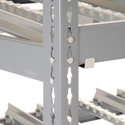 4 Level Single Depth Gravity Flow Carton Rack by Global Industrial – 48"L x 96"W x 84"H, Alloy Steel, Grey, Model 184058