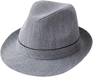 Summer Sun Hat Solid Color Linen-Like Rolled Brim Jazz Casual Sunshade, Compatible for Daily Wear Outdoor