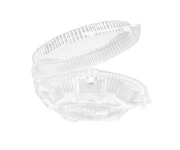 200 Pack Food Snack Service and Utility Container, Clear Round Plastic, Interlocking Seal, To Go Fresh Food Storage, 8.8 x 9.