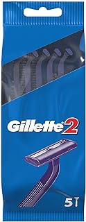 Gillette 2 Men's Disposable Razor, 5 Units - Pack of 2