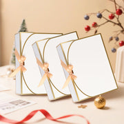 WLUSEAXI Gift Boxes with Lids, 10 Pack, White with Gold Accents