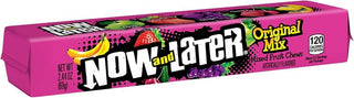 Now and Later Original Assorted Square Shaped Fruit Flavored Candy, 2.44 Ounce -- 288 per case.
