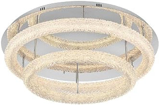Elegant Lighting Bowen 33.5" Led Flush Mount in Chrome