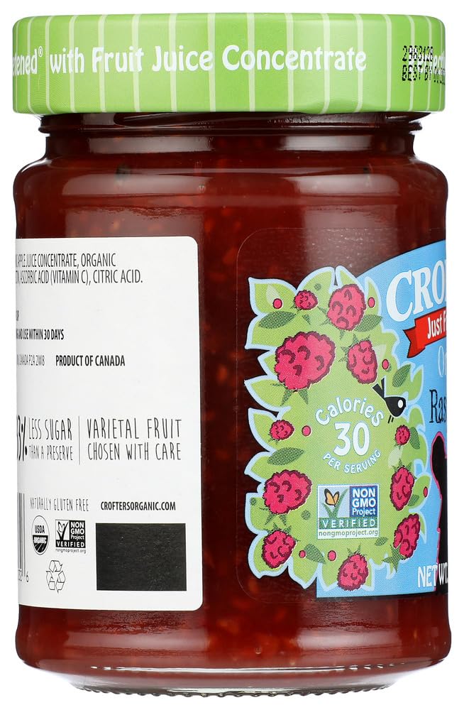 Organic Raspberry Fruit Spread by Crofters – 10 Ounce (Pack of 6), Plastic, No Color, Pack of 6