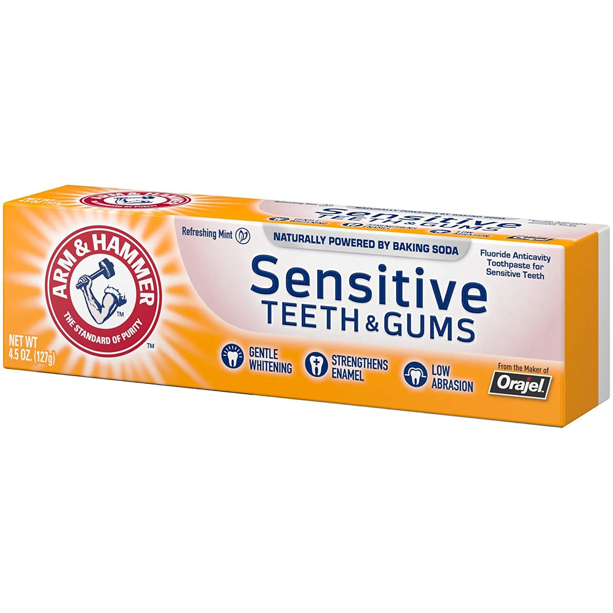 Sensitive Teeth & Gums Toothpaste 4.5 oz by ARM & HAMMER – 4.5 Ounce (Pack of 1), White