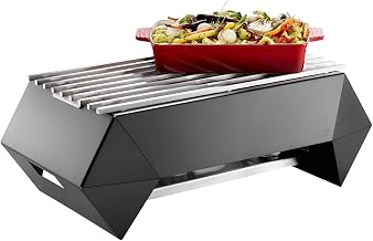 Rosseto SK044 Diamond Multi Chef Frame 10" with Burner and Fuel Holder, Grill, Grey