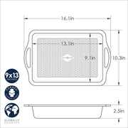 Treat Rectangular Cake Pan by Nordic Ware – 9x13, 4.5 liters, Carbon Steel, Light Champagne, Model 12509