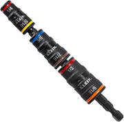 32933 Klein Tools 32933 Impact Driver, SAE 7-in-1 Impact Rated Socket Set, 3 Flip Sockets with 6 Hex Driver Sizes and 1/4-Inch Bit Holder, 5-Inch Shaft
