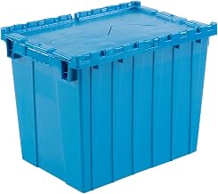Global Industrial Distribution Container With Hinged Lid, 21-7/8x15-1/4x17-1/4, Blue