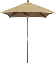 California Umbrella 6' Sq Wooden Market Umbrella, Push Open Pin Stop